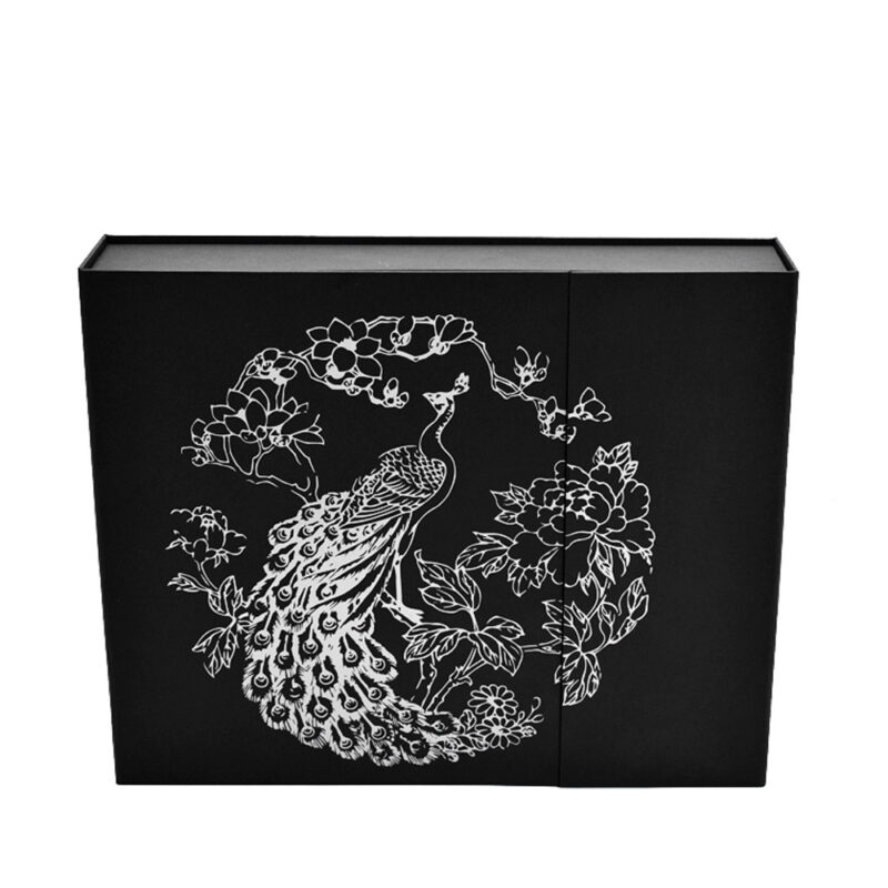 黒い磁気閉鎖した両開き扉の開いた香水箱の売り手 Black Magnetic Closed Double Door Open Perfume Boxes Vendor