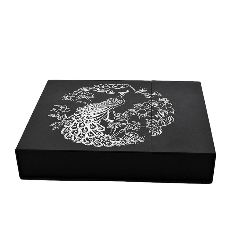 黒い磁気閉鎖した両開き扉の開いた香水箱の売り手 Black Magnetic Closed Double Door Open Perfume Boxes Vendor