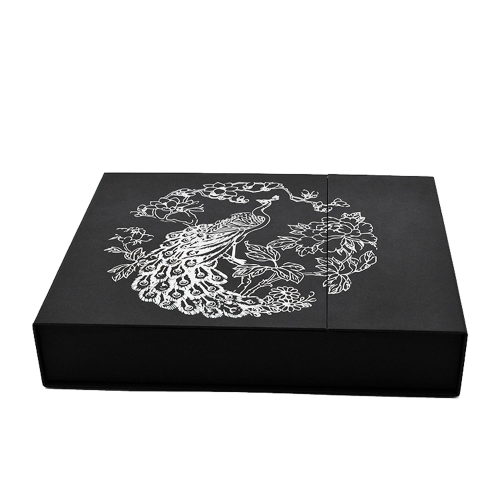黒い磁気閉鎖した二重ドアの開いた香水箱の売り手 4 Black Magnetic Closed Double Door Open Perfume Boxes Vendor