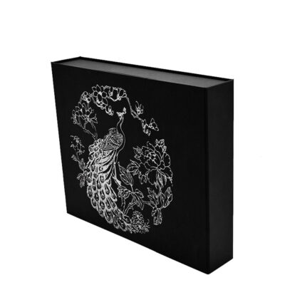黒い磁気閉鎖した両開き扉の開いた香水箱の売り手 Black Magnetic Closed Double Door Open Perfume Boxes Vendor