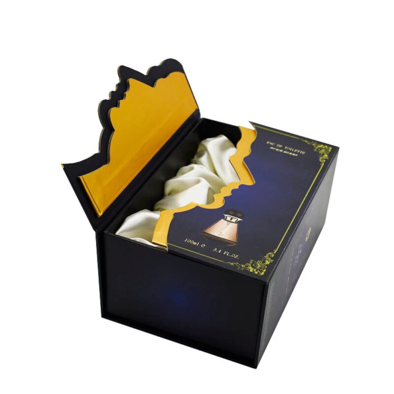 Custom Perfume Double Open Door Gift Boxes Satin Silk Insert