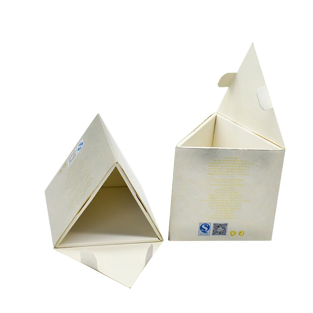 White Triangle Paper Packing Gift Perfume Boxes Distributor