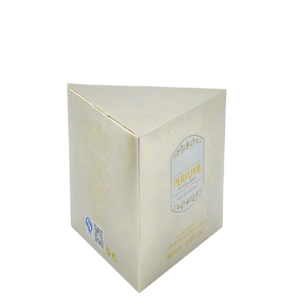 White Triangle Paper Packing Gift Perfume Boxes Distributor