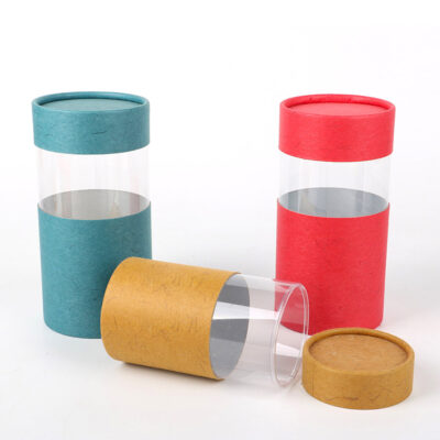 Custom Eco-Friendly Perfume Cylinder Boxes with Window Custom Eco-Friendly Perfume Cylinder Boxes with Window