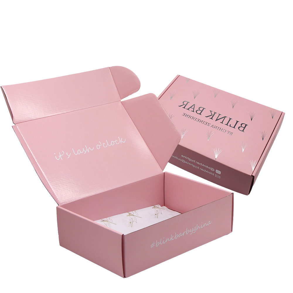 Anpassad parfym med varumärke korrugerad rosa fraktlådor 2 Customized Branded Perfume Corrugated Pink Shipping Boxes
