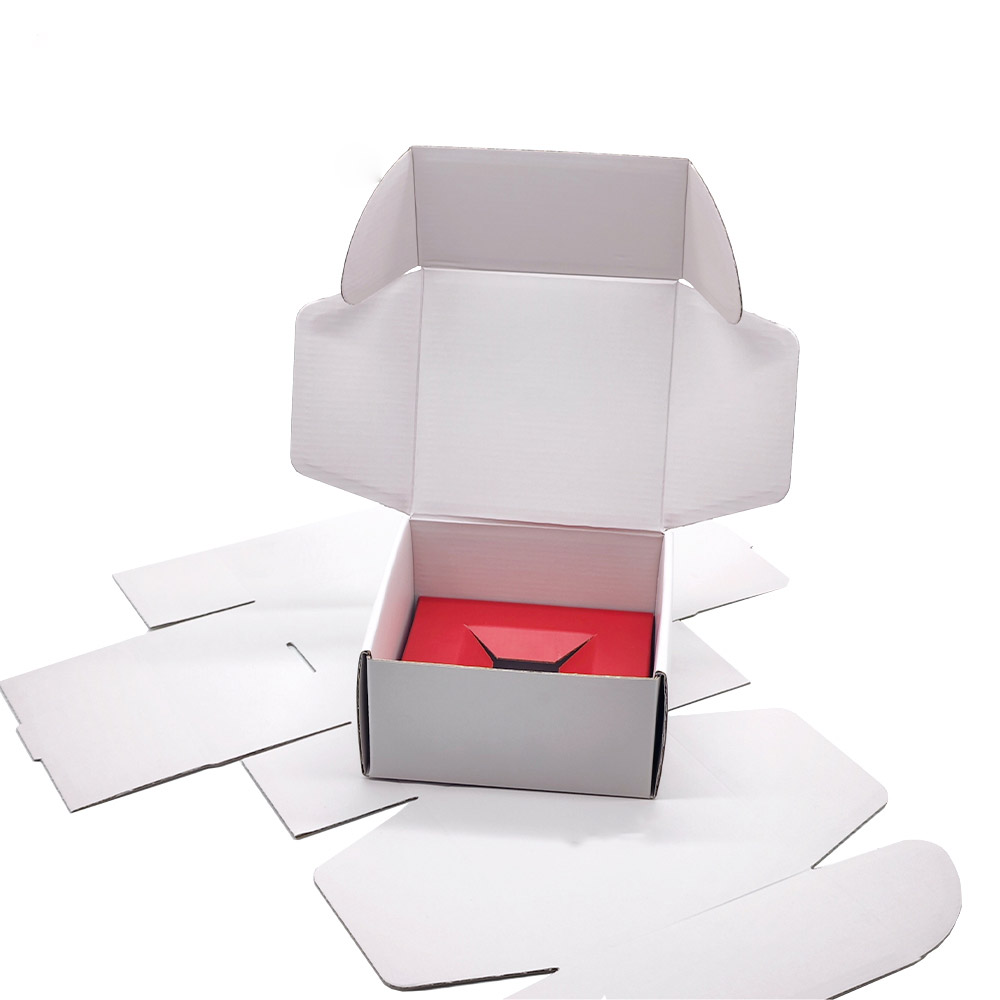 Anpassad parfymförpackning Små vita korrugerade lådor 4 Customized Perfume Packaging Small White Corrugated Boxes