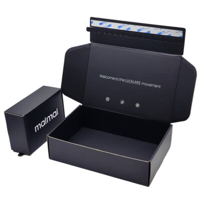 Luxury Custom Print Tear Strip Black Perfume Mailer Boxes