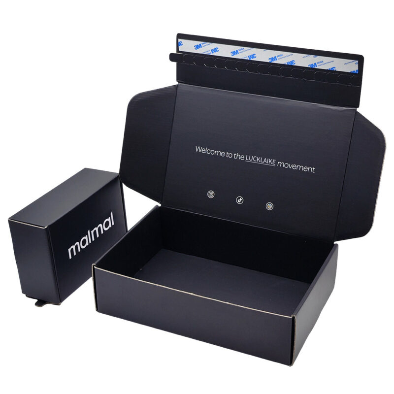 Luxury Custom Print Tear Strip Black Perfume Mailer Boxes