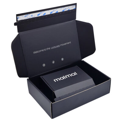 Luxury Custom Print Tear Strip Black Perfume Mailer Boxes