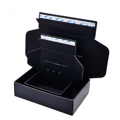 Luxury Custom Print Tear Strip Black Perfume Mailer Boxes