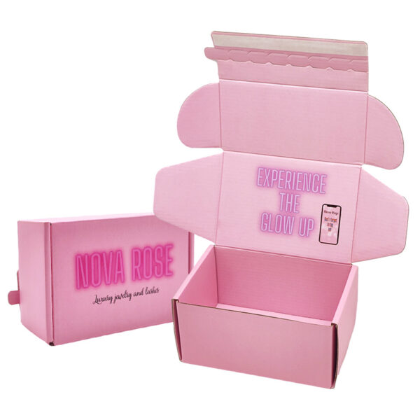 Pink Corrugated Easy Tear Strip Mailer Perfume Boxes China
