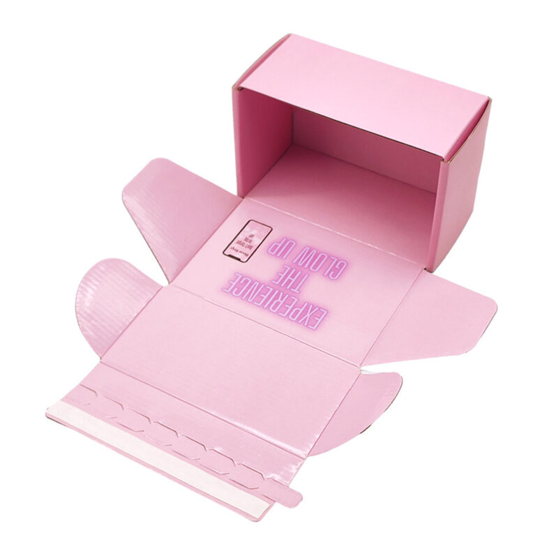 Rosa korrugerad lätt rivbar remsa Mailer parfymlådor Kina Pink Corrugated Easy Tear Strip Mailer Perfume Boxes China