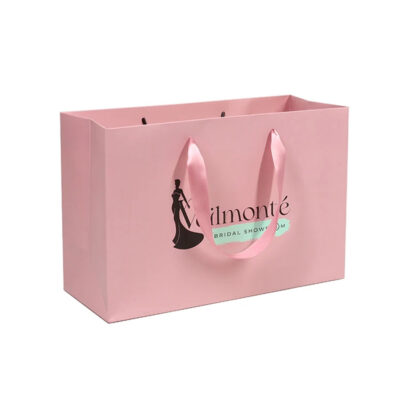 Wholesale Logo Printing Pink Shopping Paper Perfume Bags
